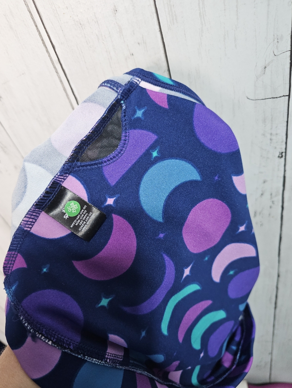NWOT POP Fit Women's Blue Moon Print Sports Bra Wireless Size Medium No Padding. - Picture 6 of 6